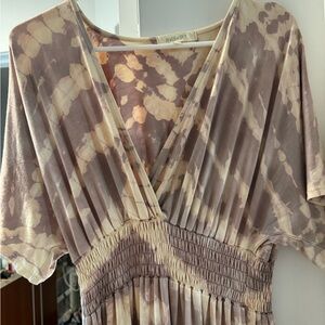 River + sky beige taupe maxi dress size L large
